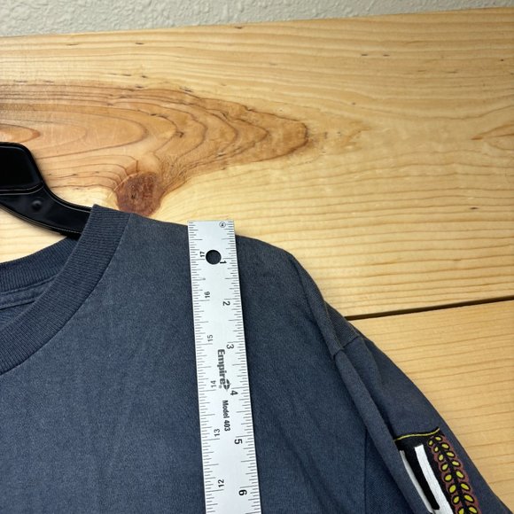 Vintage Yaga Shirt Mens Large Blue Long Sleeve Stussy Surf USA Made - Picture 9 of 13